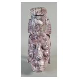 Hand carved marble Aztec/Mayan head sculpture