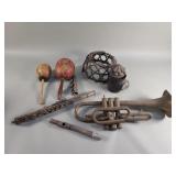 Gourd shakers, The Reynolds flute, brass