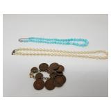 Handknotted Larimar stones with sterling clasp