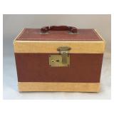 Vintage faux leather train case