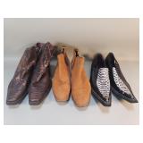 3 pair of men's ankle boots, suede, leather &