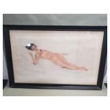 Signed 1941 Eugene Leliepvre colored lithograph