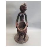 Vintage African beaded figural sculpture holding