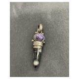 Vintage sterling silver and amethyst pendant
