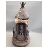 Vintage African carved wood shrine