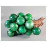 Vintage acrylic grape cluster on a wood stem