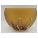 Vintage Kamei Glass Osaka hand-blown amber art g