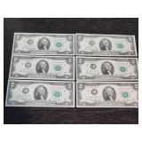 1976 $2 bills sequential serial numbers