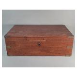 Vintage mahogany storage box with iron handles
