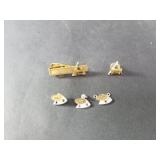 10k gold TRW pin and pendants with diamond,