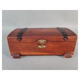 Cedarwood trinket box with brass accents