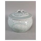 Vintage Chinese porcelain celadon green covered