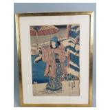 Antique Japanese woodblock print Utagawa Kunisada