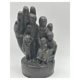Mid-century bronze-finished spelter family