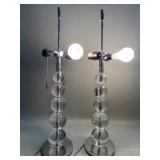 Pair of Mid century acrylic stacked ball table
