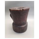 Vintage carved wood mortar