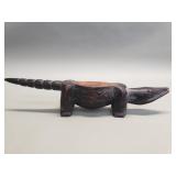 Vintage carved wood alligator