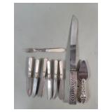 Group of sterling band and mother of pearl
