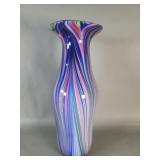 Hand blown multicolored glass vase