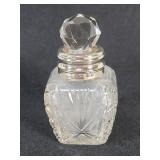 Vintage crystal and silver hallmarked perfume