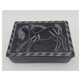 Vintage Laise Adzer Khorogo black stone gazelle