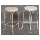 Pair or twisted iron ice cream parlor stools