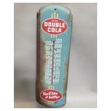 Vintage metal Double Cola wall thermometer