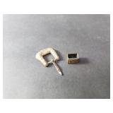 10k gold and silver belt buckle and rectangular