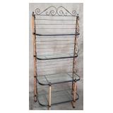 Vitnage wrought iron and wood baker's rack with