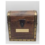 Wood vintage-style treasure chest with