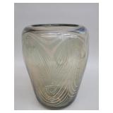 Signed hand blown studio art smoked glass vase