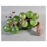 Vintage acrylic grape cluster on a wood stem