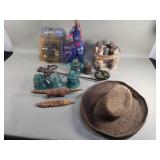 Group of misc collectables, glass insulators, etc
