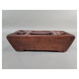 Vintage carved wood spice tray