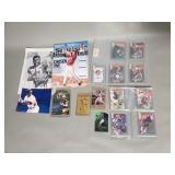 Group of sports cards and sports memorabilia