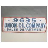 Vintage hand painted metal Union Oil Company