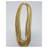 Vintage multi-strand gold-tone herringbone chain