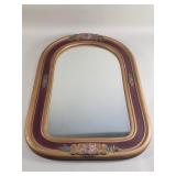 Vintage hand carved wood framed mirror
