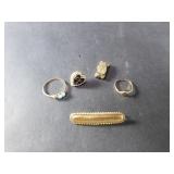 10k gold jewelry rings, bar pin, sigma phi