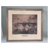 Antique etching 'Le Pont Neuf '( Vu de l'Ecluse de