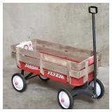 Radio flyer metal and wood wagon