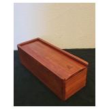 Vintage hardwood sliding-lid keepsake box
