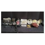 Group of vintage cameras with accessories