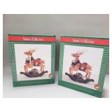 Pair of Santa's Collection hand painted musical