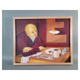 Fred Wolf 2001 signed oil painting on canvas.
