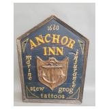 Vintage wood Anchor Inn plaque