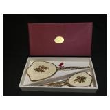 Matson 24kt gold plated vanity mirror set NOS
