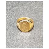 Vintage 14k yellow gold signet ring size 5,