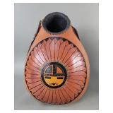 Signed John Gibson Gourd Artist hand painted and