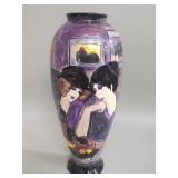 Hand painted Art Deco inspired pottery vase